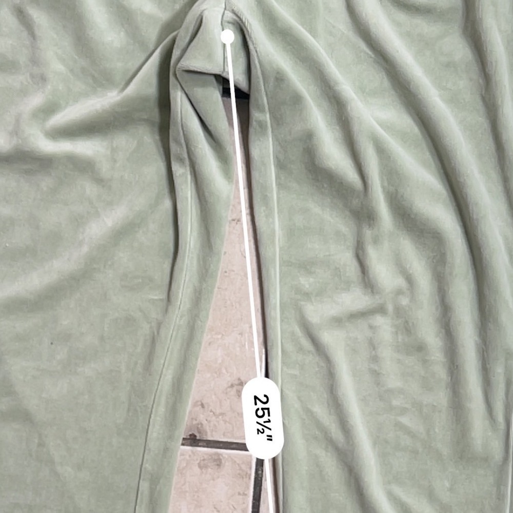 Brownstone Studio Petites Sage Green Velour Tracksuit Set Size PM Jacket & Pants - Picture 5 of 6